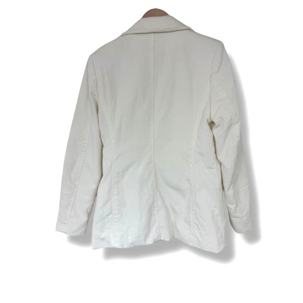 Express Creme‎ Ivory Corduroy Jacket Coat Lined Size 7/8 Cotton New Fall Winter - Picture 4 of 8